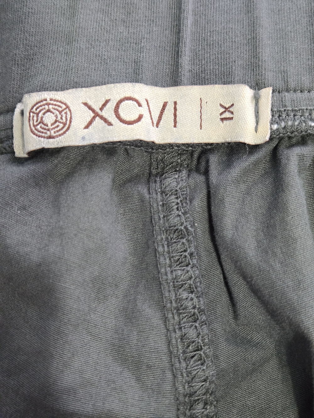 XCVI Pants Womens 1X Green Stretch Pull On Zip Pocket Ruched Leg Athleisure - Picture 5 of 6